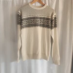 Weatherproof Vintage The Holiday Sweater Men's M EUC Cream Black